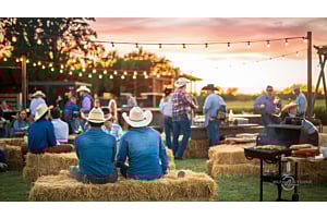 Western-themed outdoor party near ranch