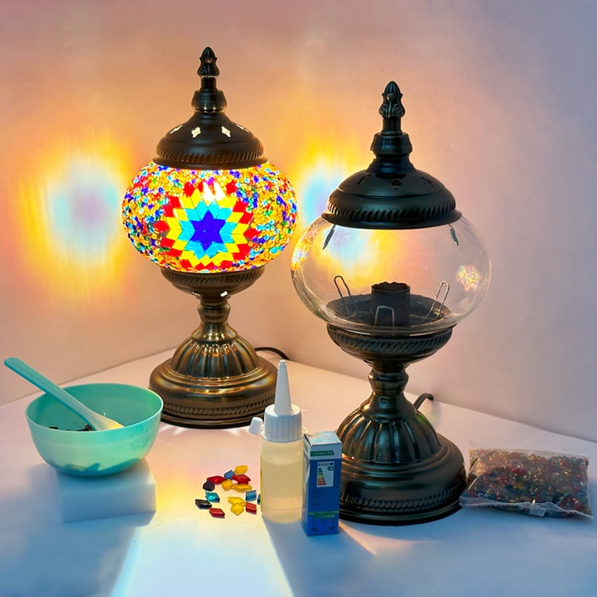 DIY Mosaic Glass Lamps