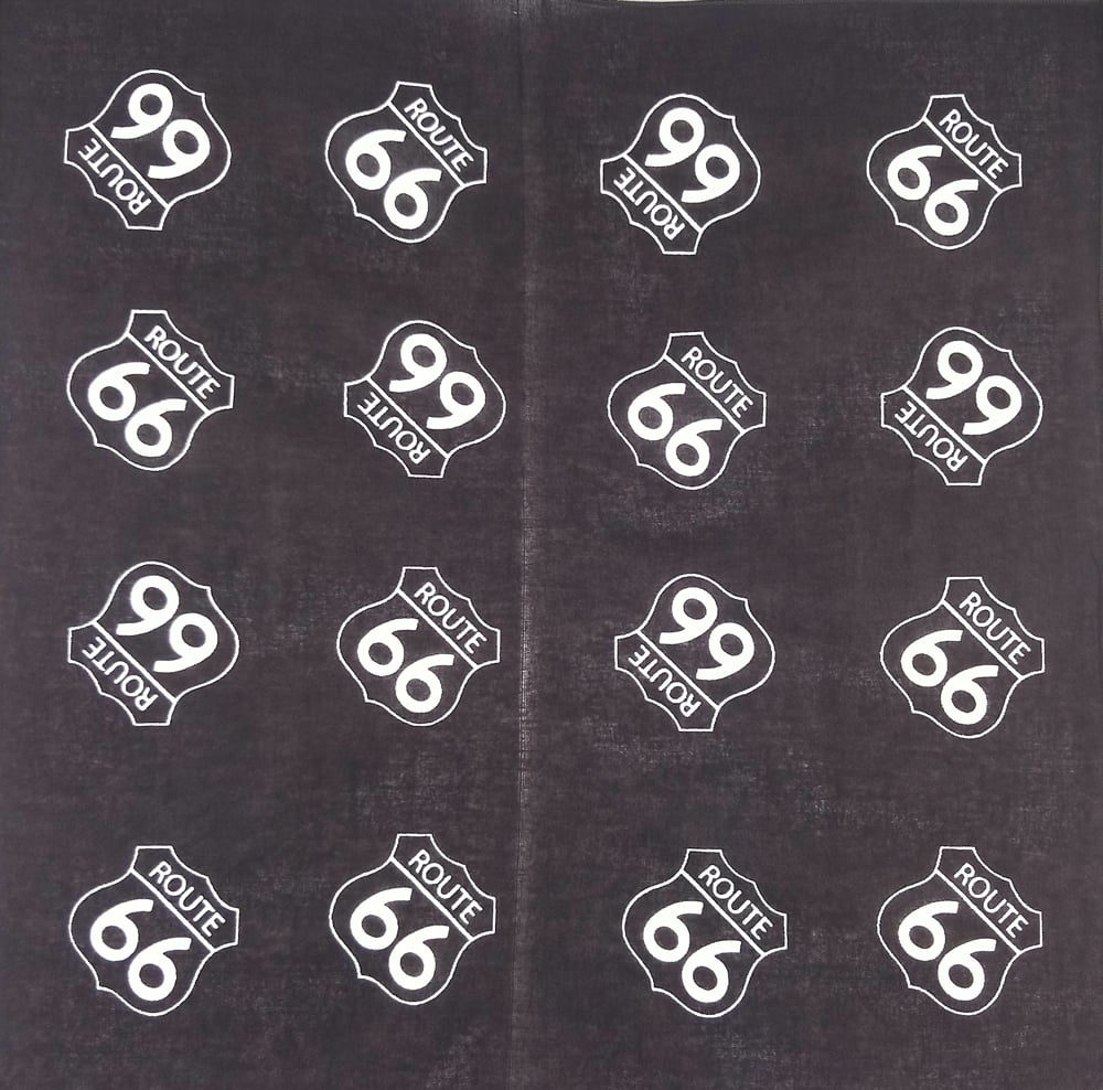 ROUTE 66 Black Printed Cotton Bandanas