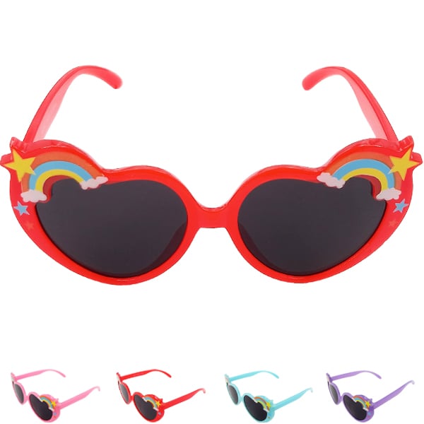 Children's Sunglasses with Heart FRAME and Rainbow Design - 400 UV