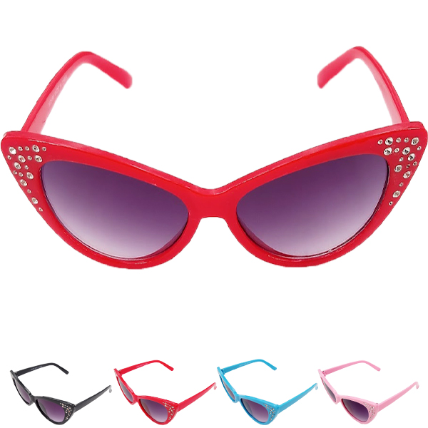 Kid SUNGLASSES with RHINESTONEs and Pointy Design - 400 UV