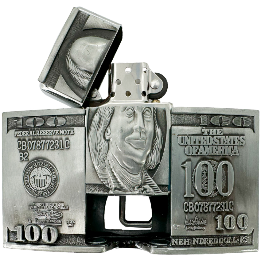 100 Dollars Banknote LIGHTER Belt Buckles