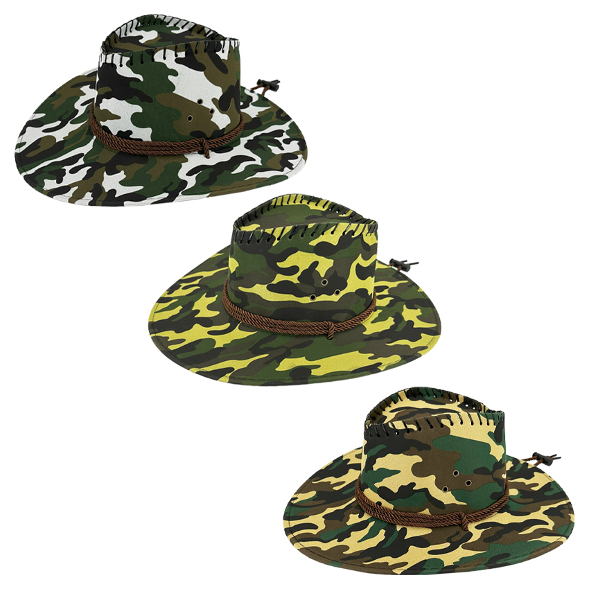 Retro Rodeo Wild West Camouflage Cowboy HAT Set