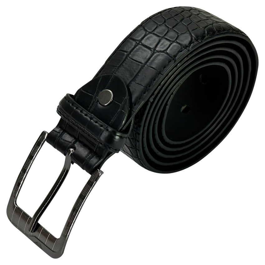 Dress BELT for Men Black Mamba Pattern Leather - Mixed sizes