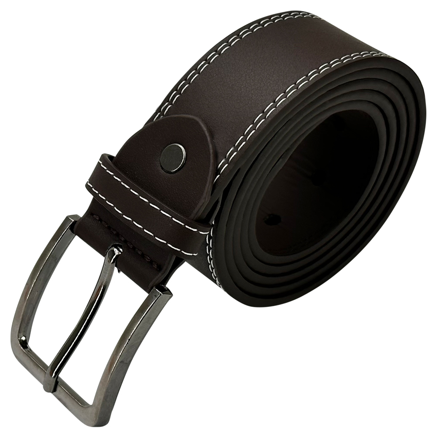 Belts for Men Parallel Double Stitched Brown LEATHER Mixed sizes