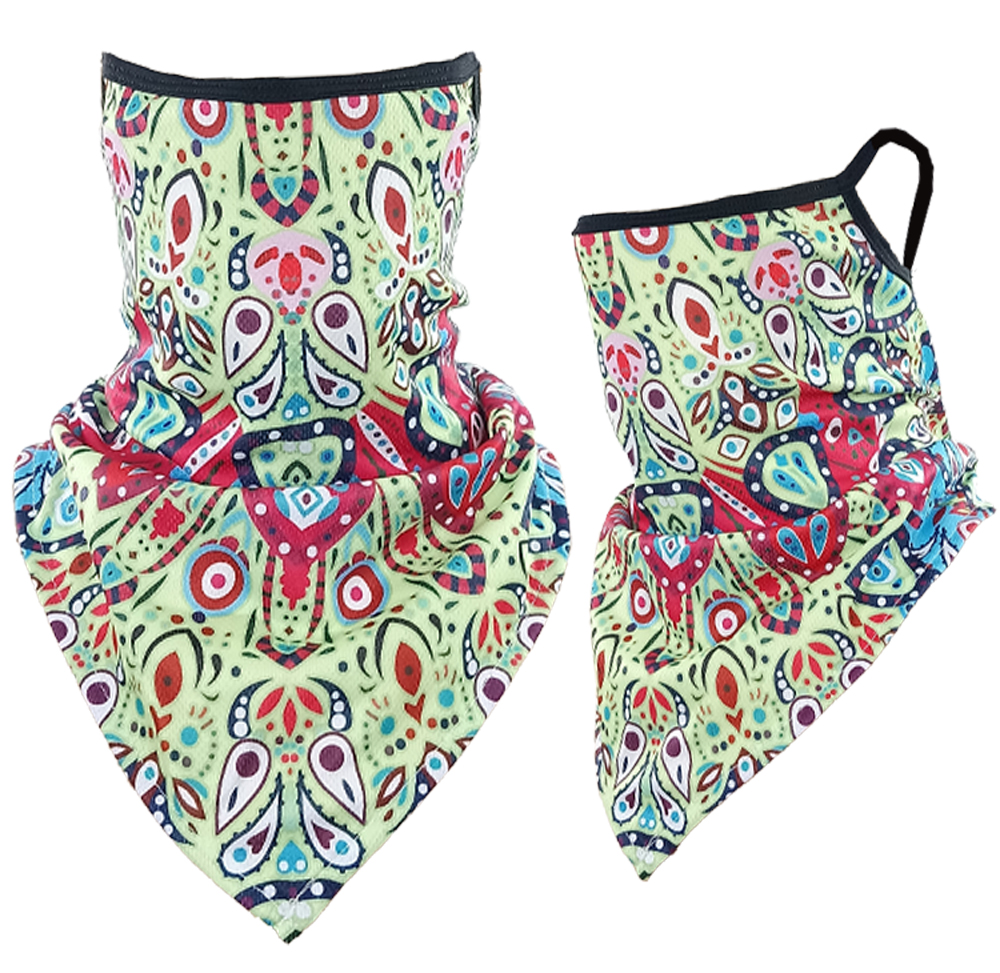 Neck Gaiters - Flower Print Triangle Face Shields