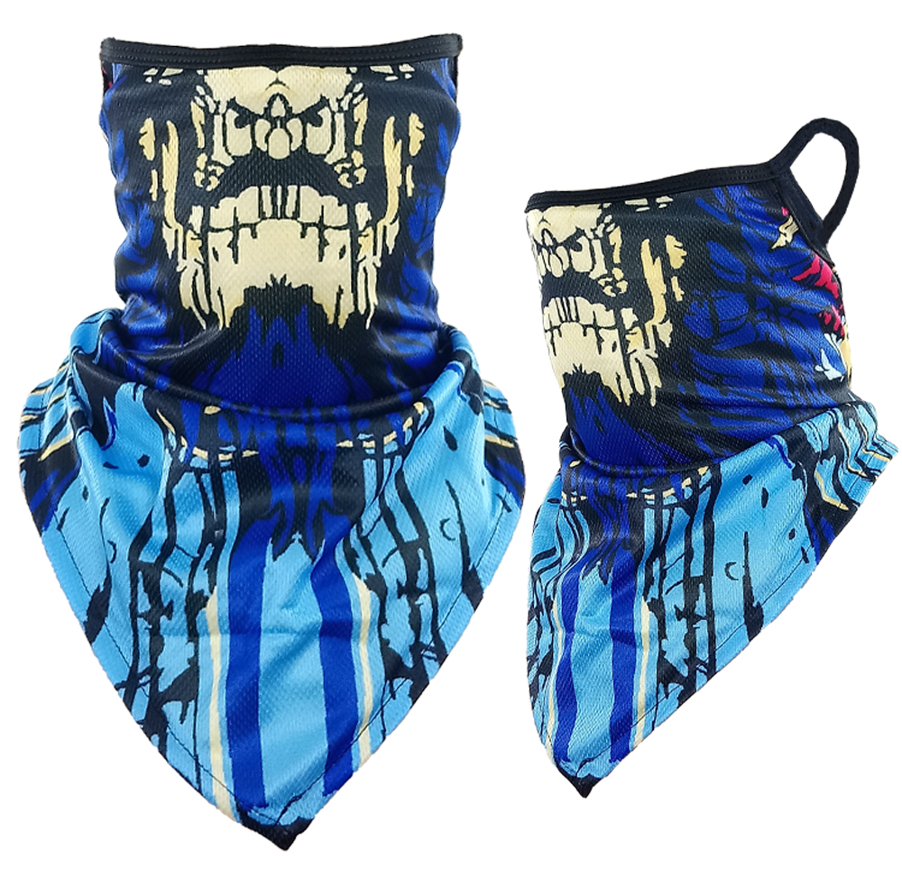 Laughing Skull Print Triangle Face Shields