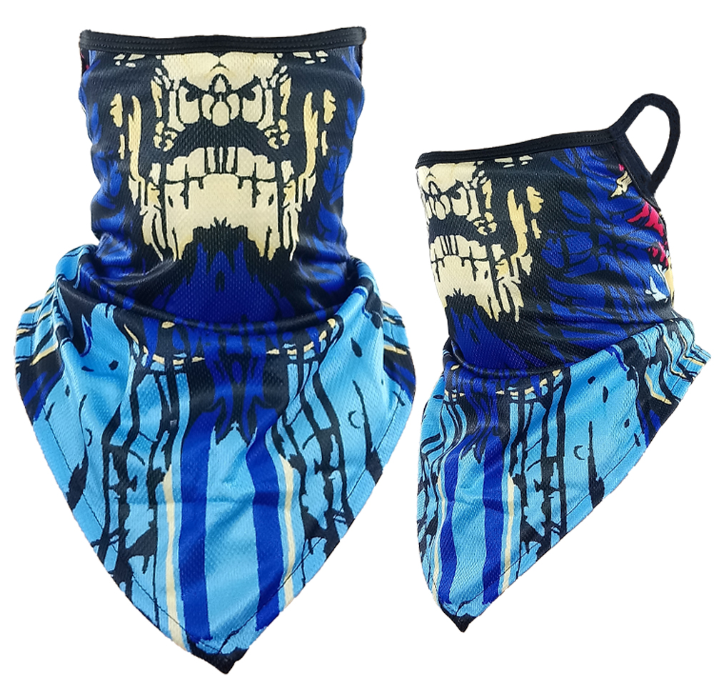 Neck Gaiters - Laughing SKULL Print Triangle Face Shields