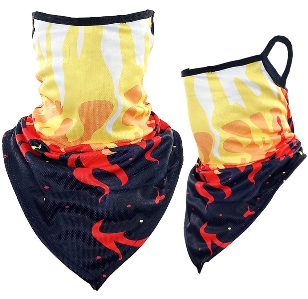 Flames Print Triangle Face Shields