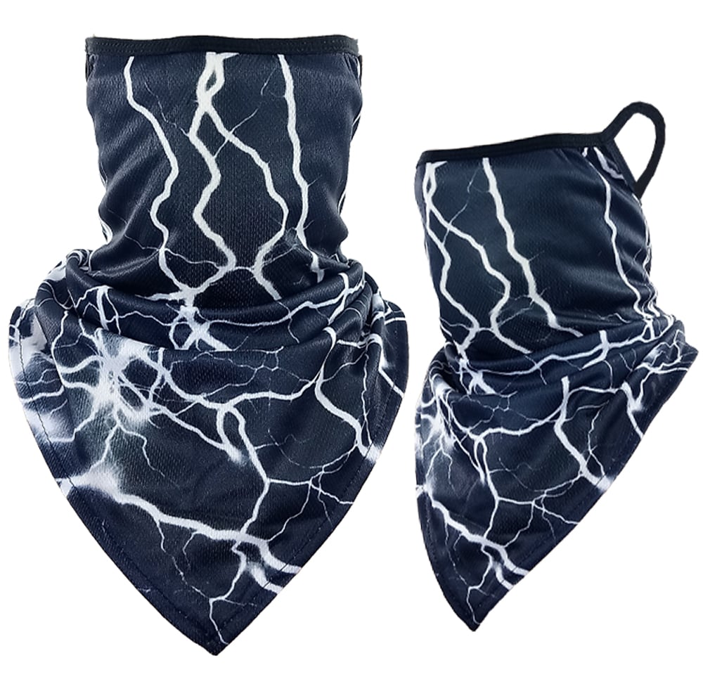 Neck Gaiters - Lightning Print Triangle Face Shields