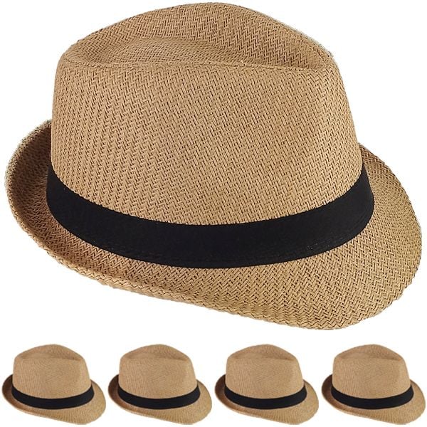 Peru Color Toyo Straw Trilby Fedora HATS - 60 CM