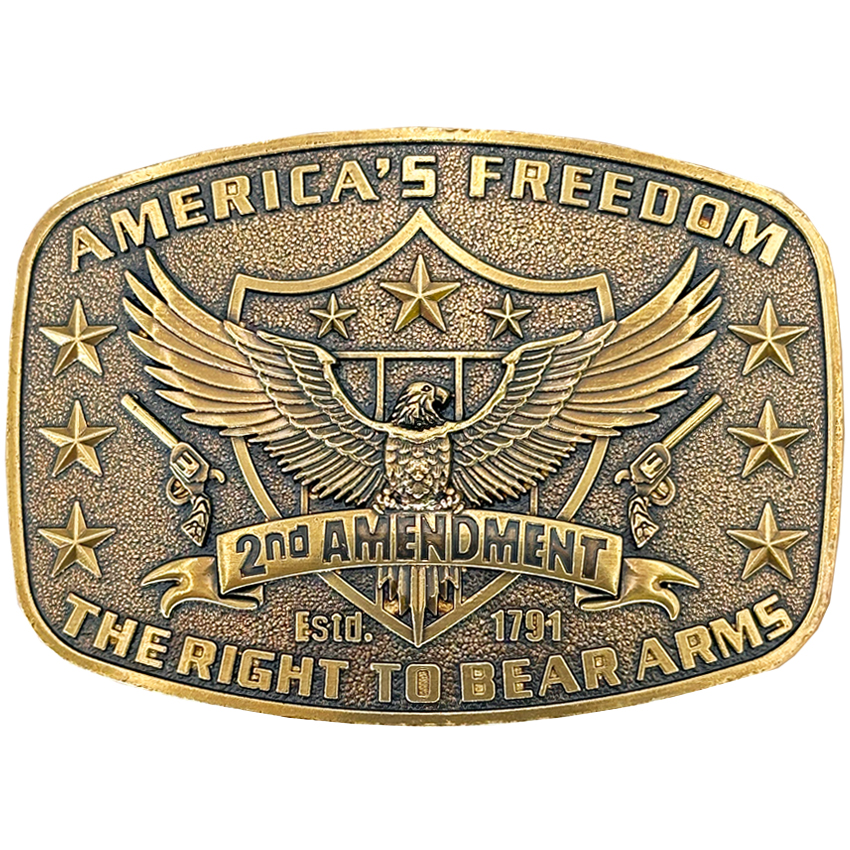 Bear Arms Slogan Eagle Belt Buckle