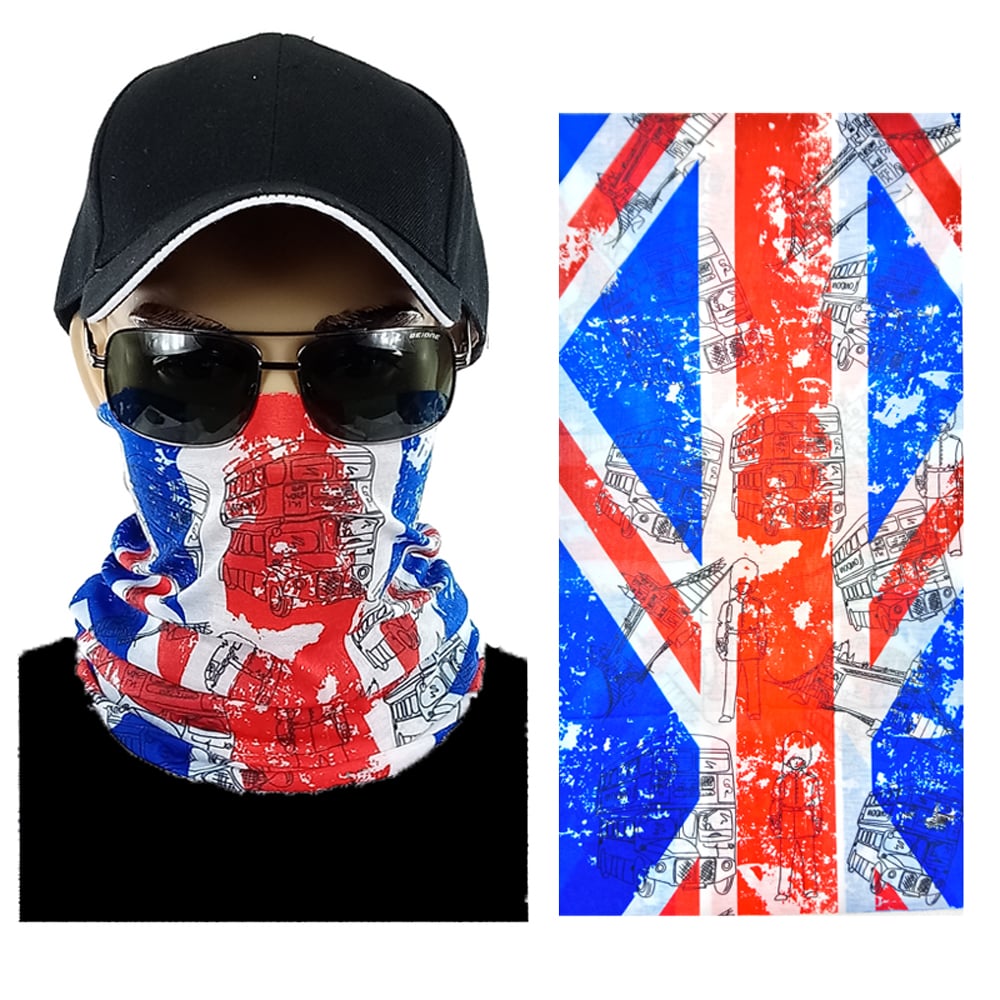 Neck Gaiters - UK Flag Seamless Tube BANDANAs