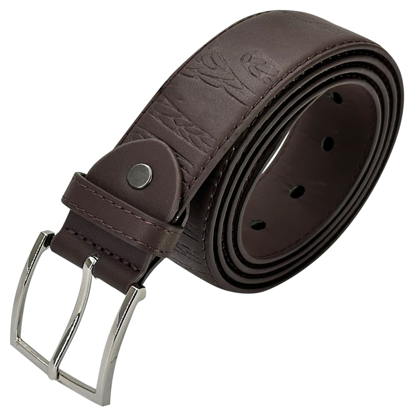 Mens Leather BELT Unique Patterned Dark Brown Mixed Sizes