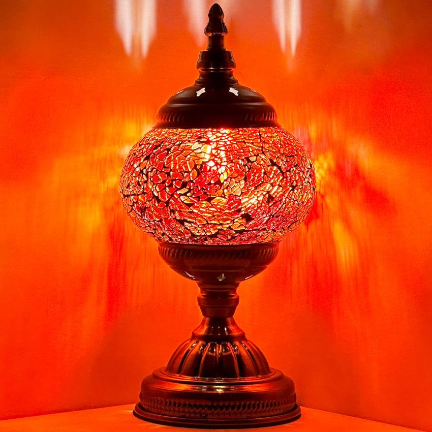Turkish style Mosaic LAMP with Crimson Lights- Without Bulb
