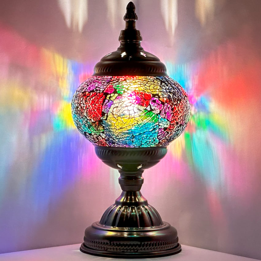 Rainbow Turkish LAMP with Mosaic glasses- Without Bulb