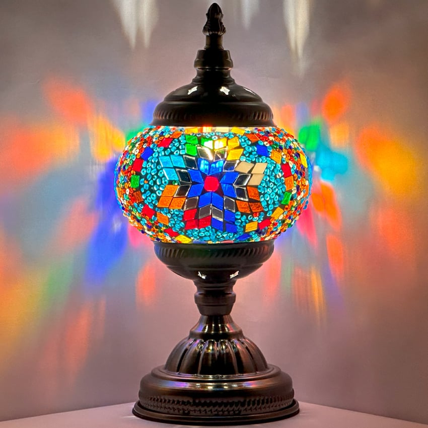 Rainbow Mosaic Table LAMPs with Handmade Mosaic LAMP - Without Bulb
