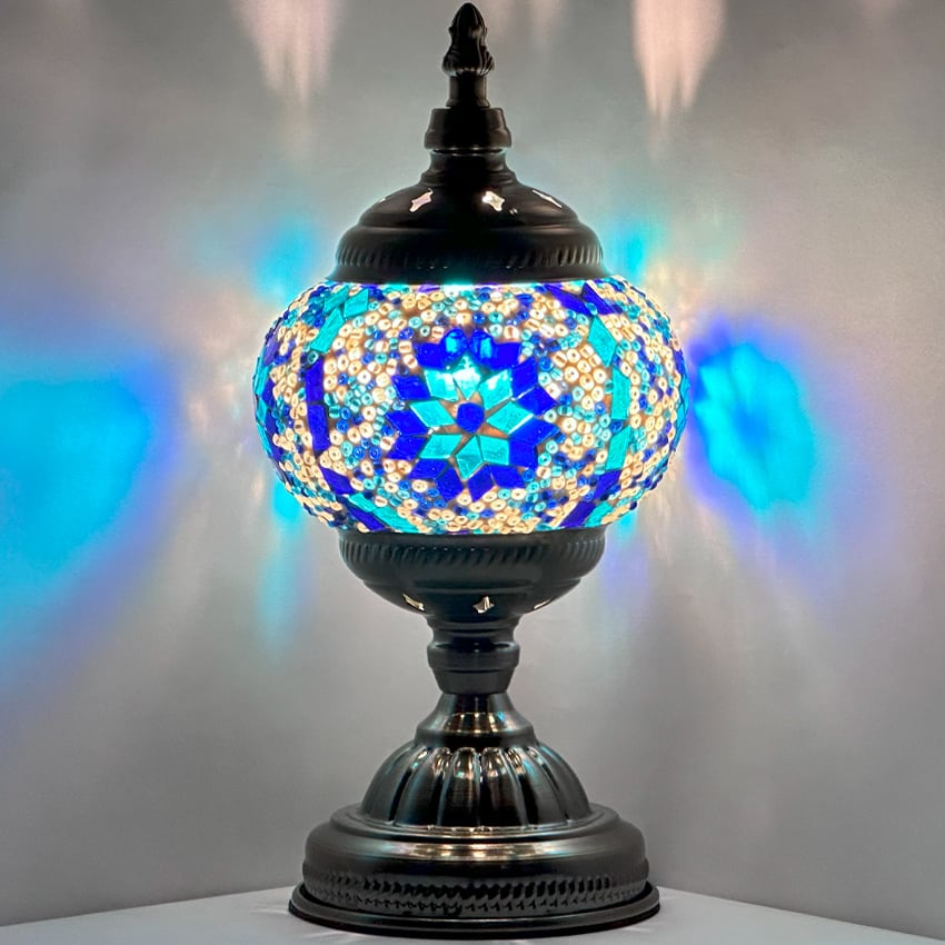 Blue Mosaic Moroccan LAMP - Without Bulb