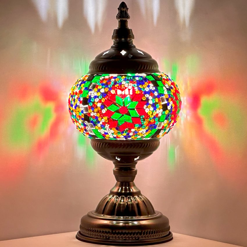 Hot Rainbow Mosaic Tiffany style Lamp - Without Bulb