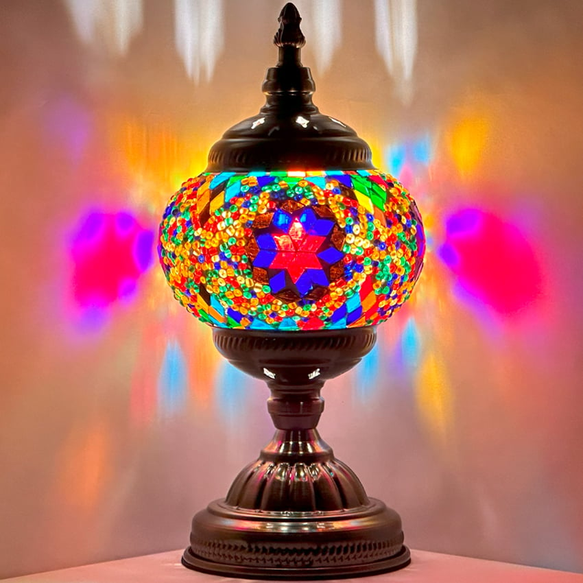 Purple Rainbow Turkish Mosaic Lamp - Without Bulb