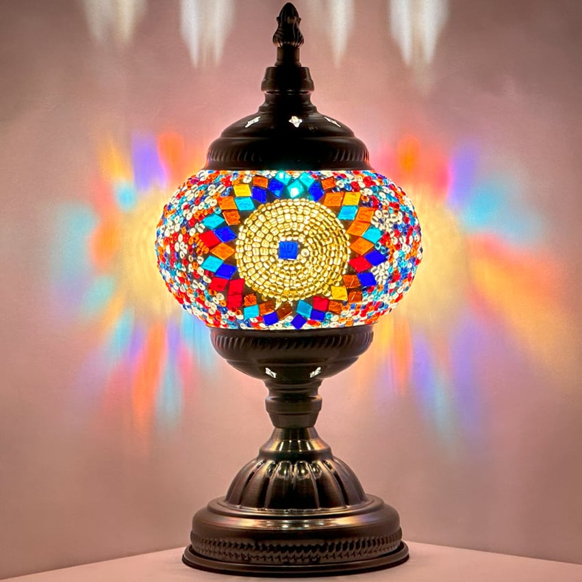 Vivid Rainbow Mosaic Turkish LAMPs - Without Bulb