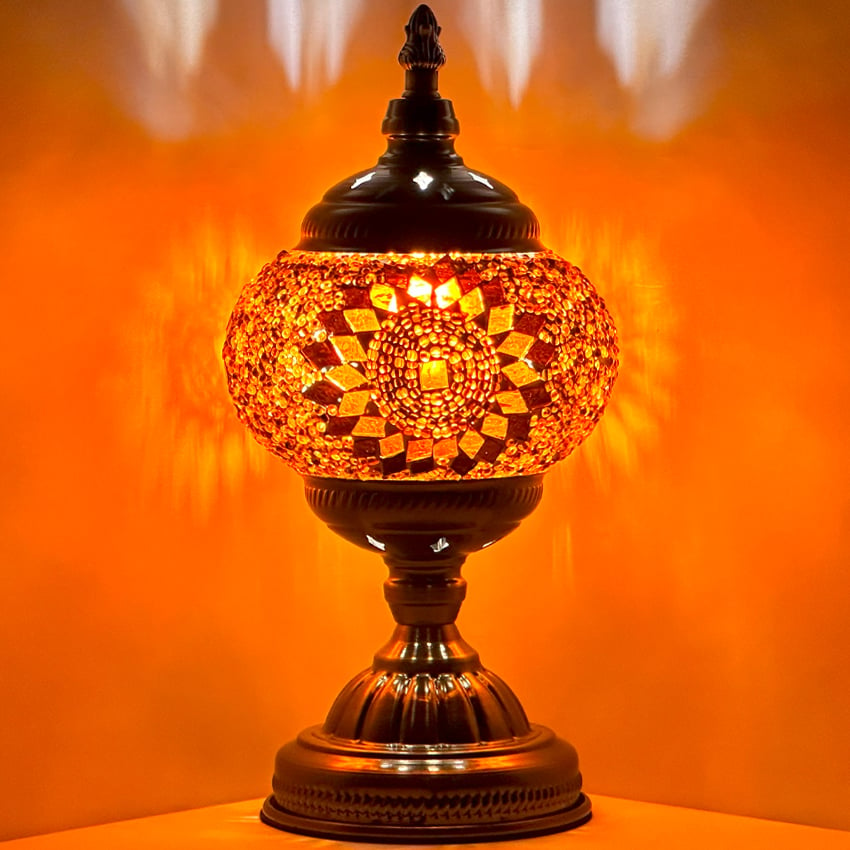 Turkish LAMPs with Orange Mosaic Glasses - Without Bulb