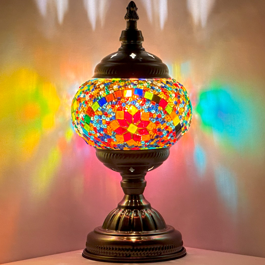 Rainbow Mosaic Table Lamps with Multicolor FLOWER pattern - Without Bulb