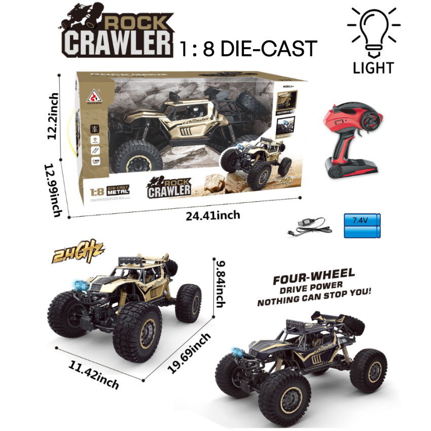 Rock Crawler Monster Truck - 4WD Off Road RC Truck | 1:8