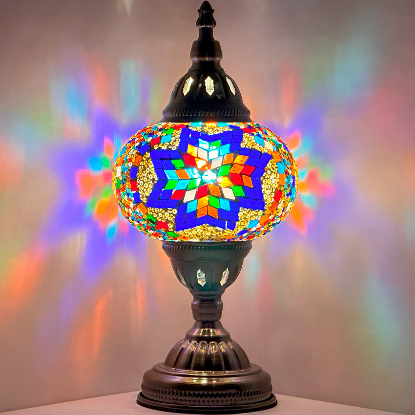Rainbow Coral VINTAGE Moroccan Lamp - Without Bulb