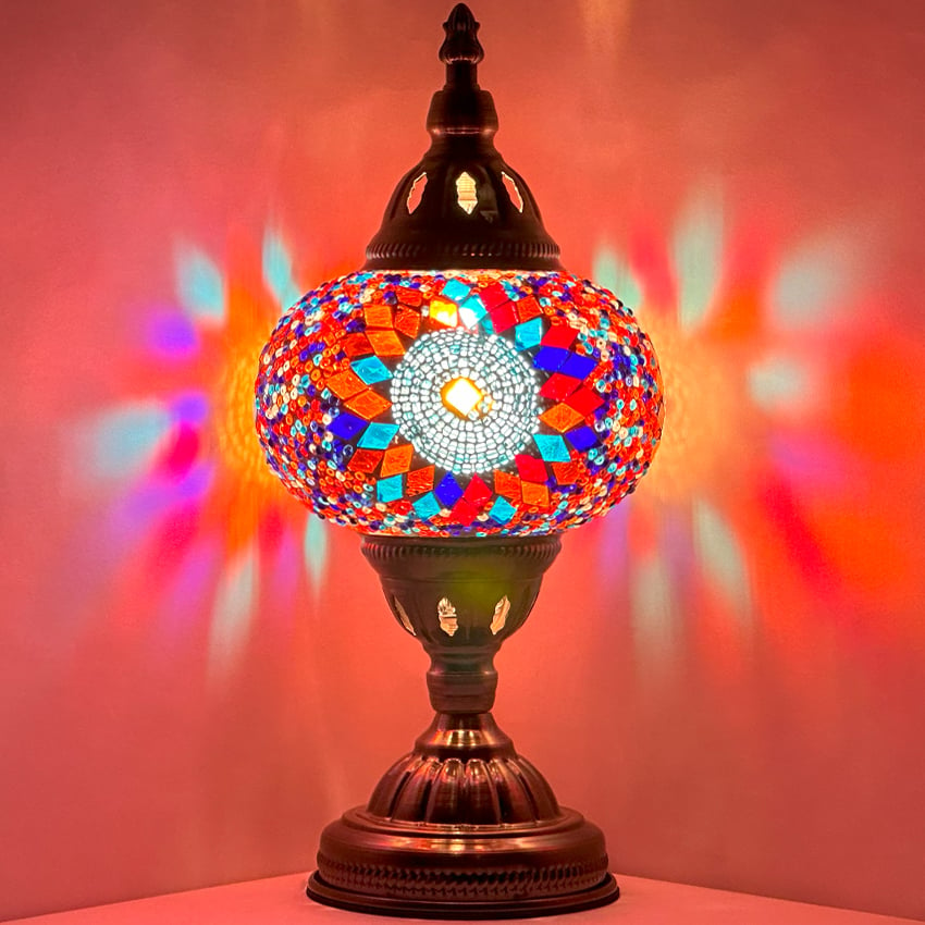 Rainbow Sunflower Mosaic Desk LAMP - Without Bulb