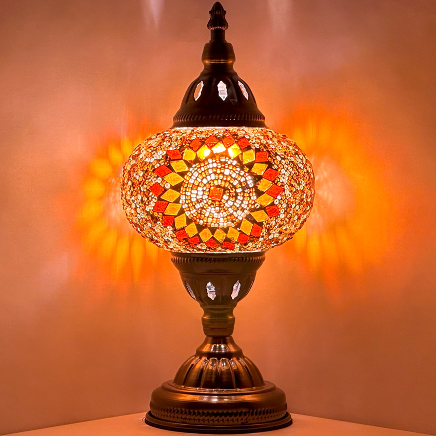 Orange Blossom VINTAGE Lamps with Mosaic Glasses- Without Bulb