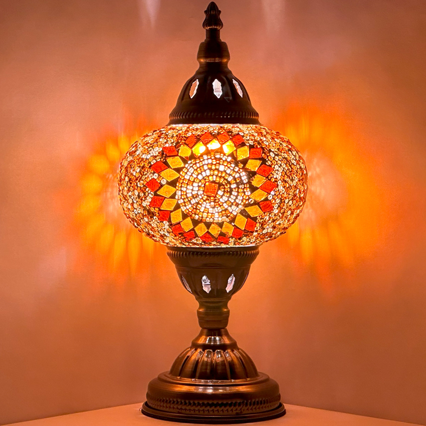 Orange Blossom Vintage LAMPs with Mosaic Glasses- Without Bulb