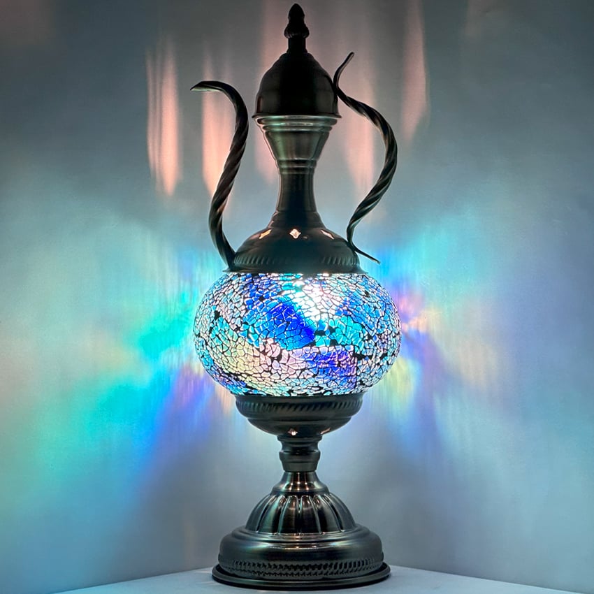 Blue Turkish LAMP with Pitcher Design - Without Bulb