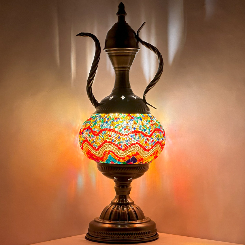 Orange VINTAGE Lamps with Mosaic Pitcher Style - Without Bulb