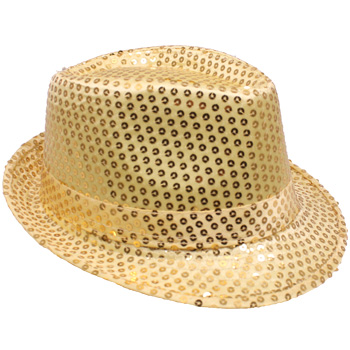 Golden SEQUIN Trilby Fedora Hat