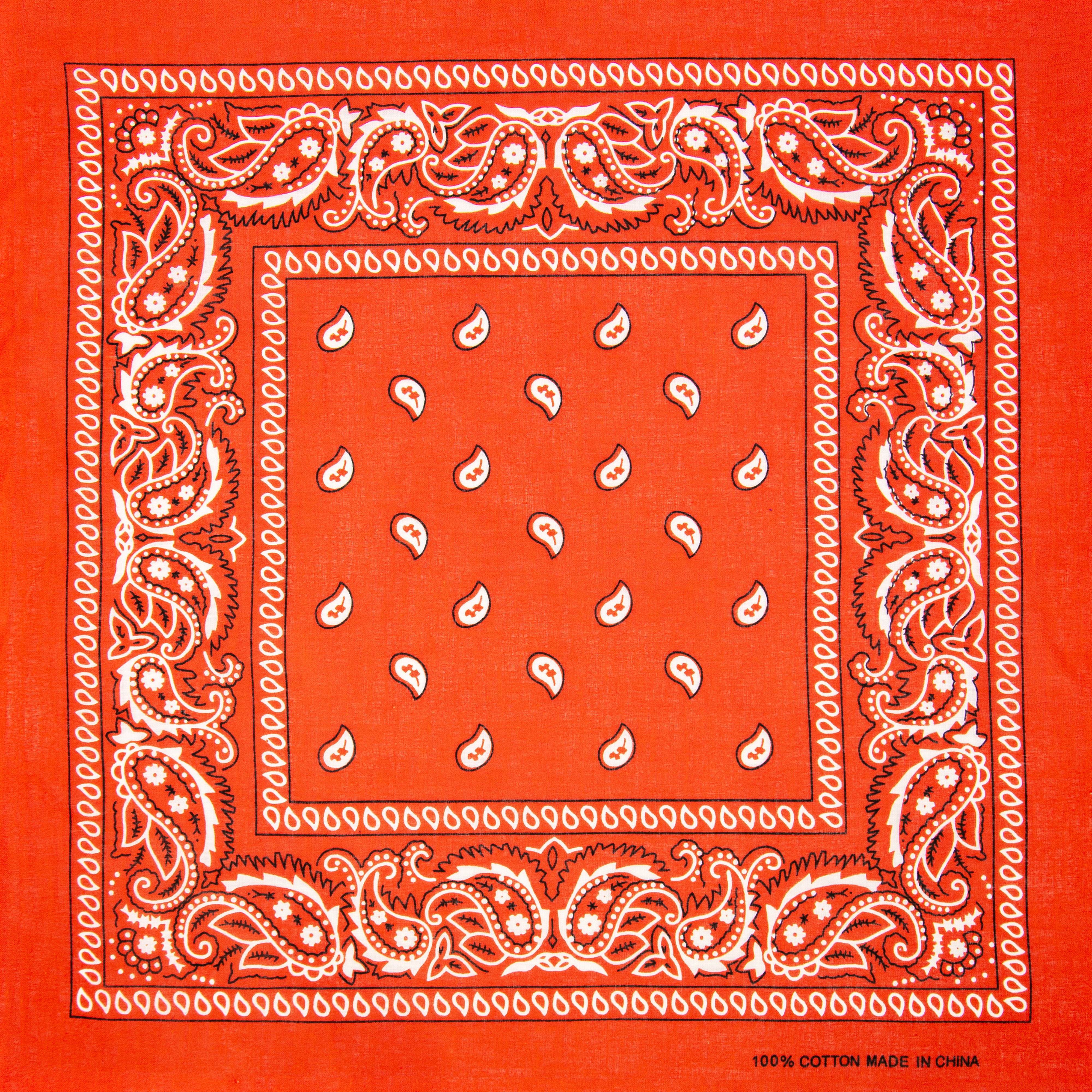 Orange Paisley BANDANAs