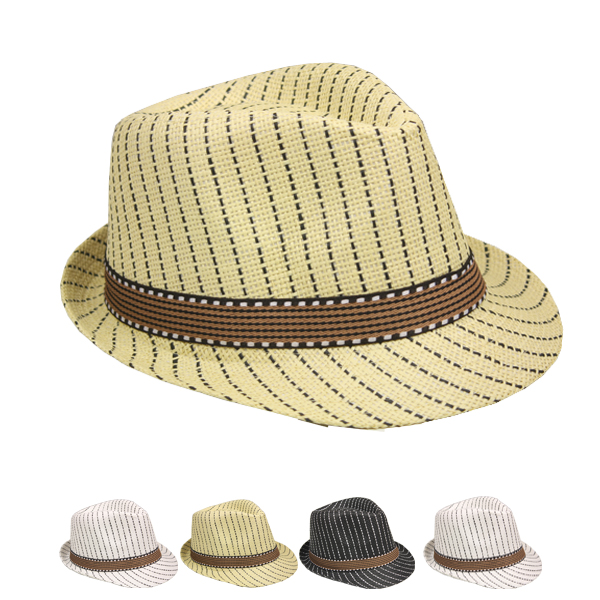 High-Quality Pinstripes Trilby Fedora HAT Set - Mix Colors