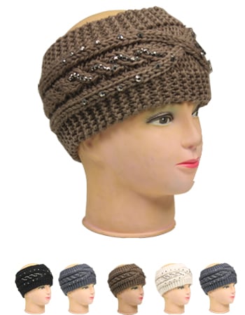 Crochet Cable Knitted Woolen Winter HEADBANDs for Women