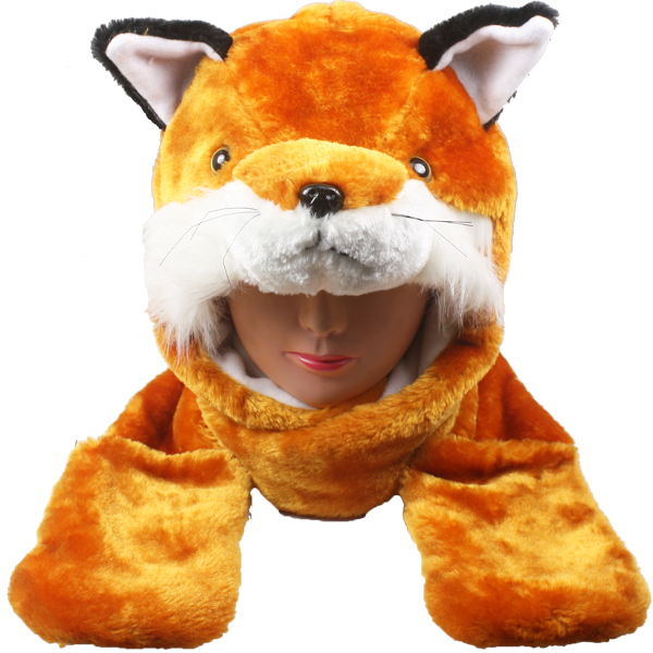 Fox Hat with Paw Mittens
