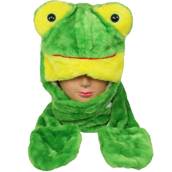 Plush Frog HATs with Paw Mittens