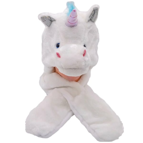 White Unicorn HAT with Paw Mittens