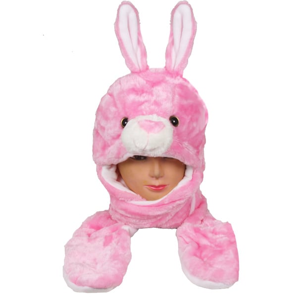 Pink Bunny HAT with Paw Mittens