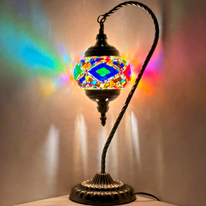 Colorful Aura Swan Neck Handmade Mosaic LAMPs - Without Bulb