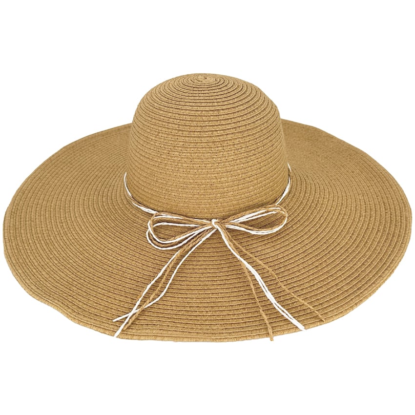 Cream Wide Brim Summer Hats for LADIES - Metal Easy-shape Brim Support
