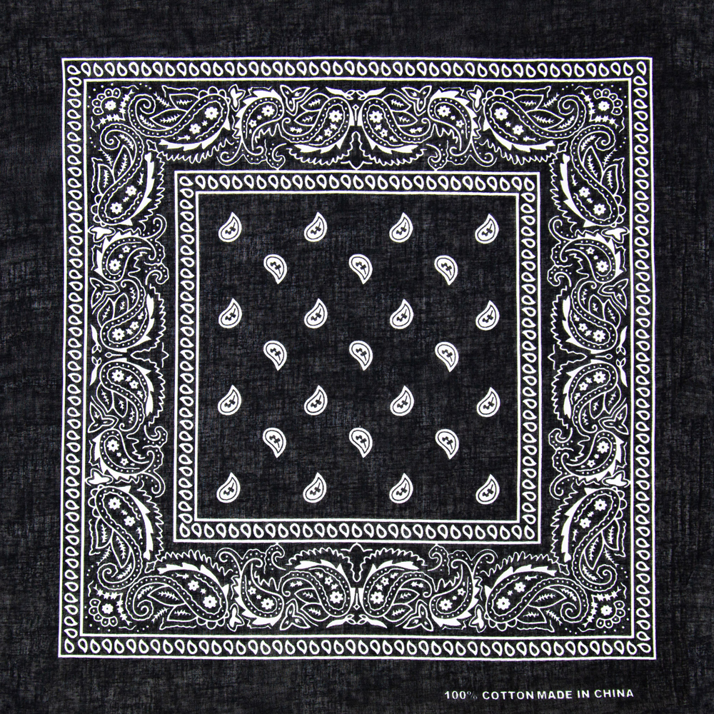 Black Paisley Cotton BANDANA