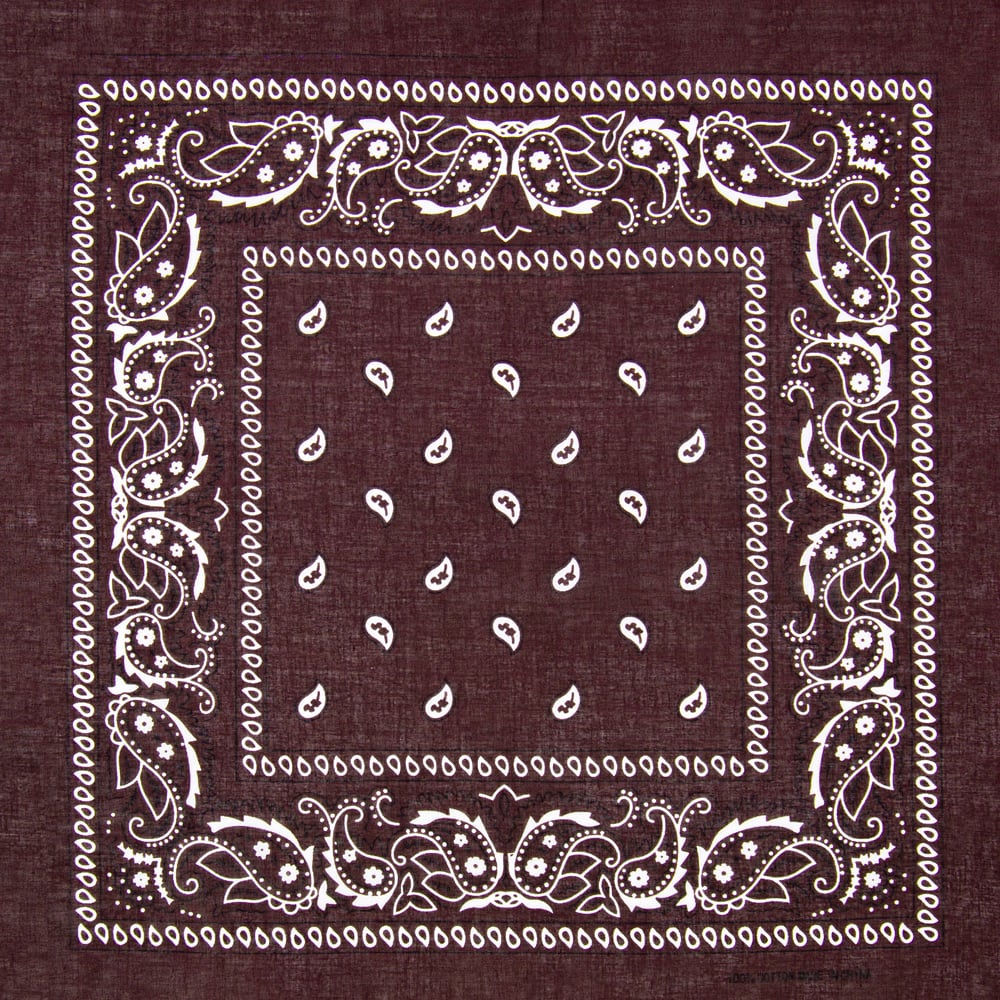 Dark Brown Paisley Cotton BANDANA