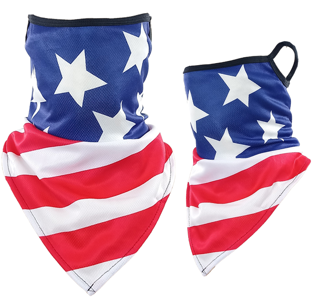 Neck Gaiters - US Flag Print Triangle Face Masks 