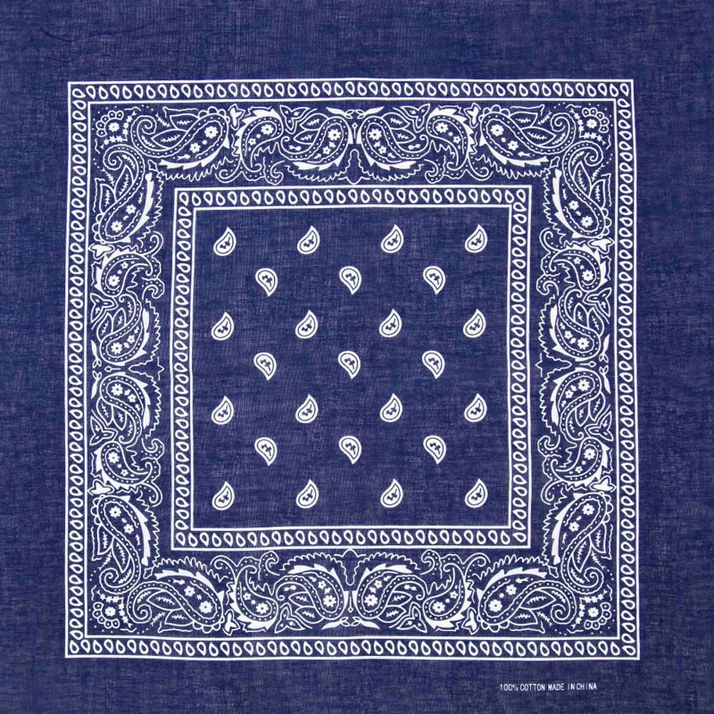 Navy Blue Paisley BANDANAs