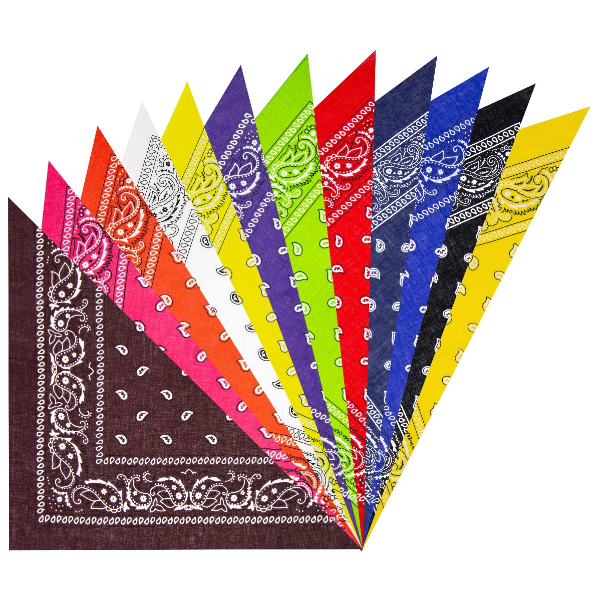 Multicolor Paisley Print Polyester BANDANA Set