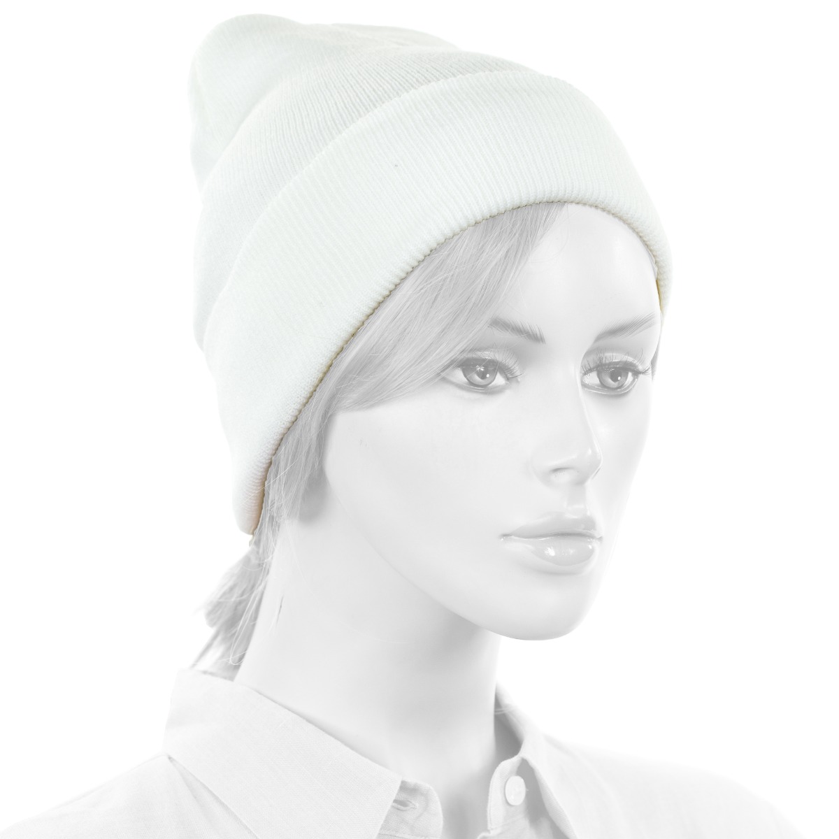 Bulk Unisex Plain White Beanie HAT